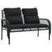 Set mobilier de grădină cu perne, 4 piese, negru, poliratan - WALTI WALTI