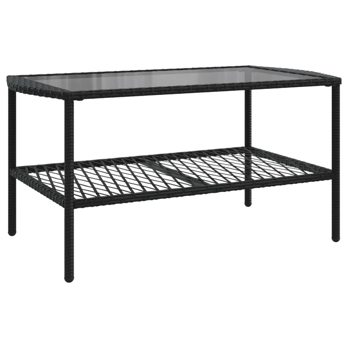 Set mobilier de grădină cu perne, 4 piese, negru, poliratan - WALTI WALTI