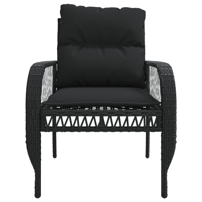 Set mobilier de grădină cu perne, 4 piese, negru, poliratan - WALTI WALTI
