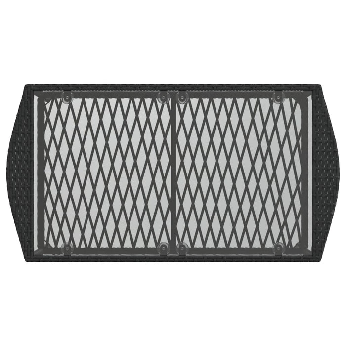 Set mobilier de grădină cu perne, 4 piese, negru, poliratan - WALTI WALTI