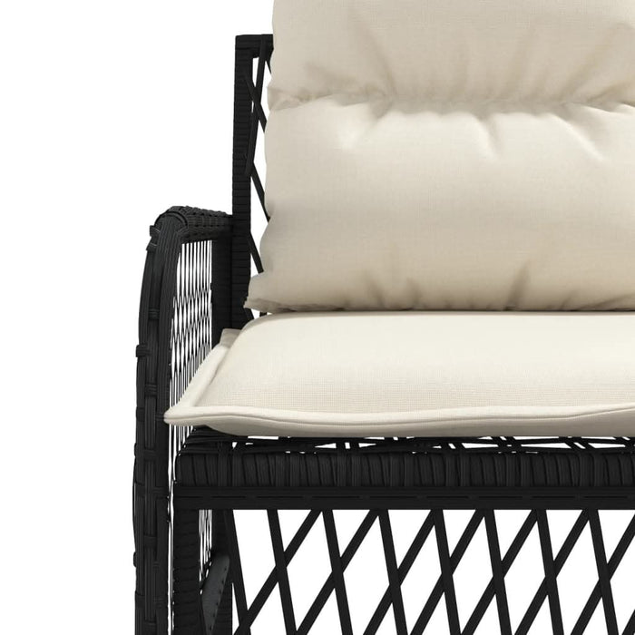 Set canapele de grădină cu perne, 2 piese, negru, poliratan - WALTI WALTI