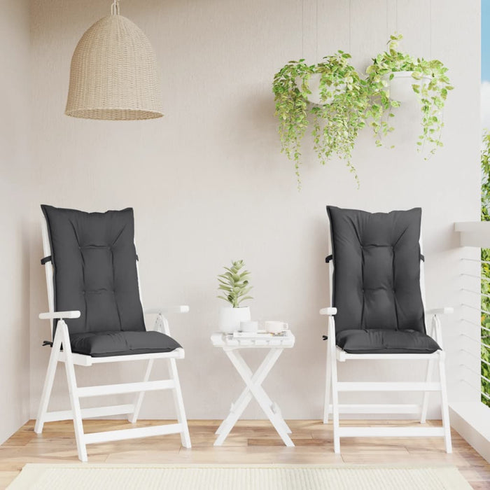 Perne scaun cu spătar înalt, 2 buc. antracit 120x50x7 cm textil WALTI
