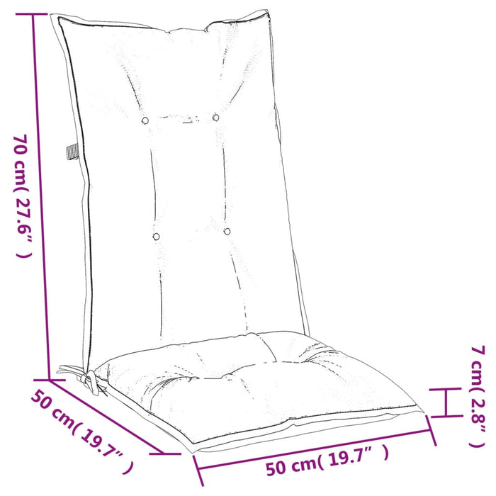 Perne scaun cu spătar înalt 6 buc. melanj gri 120x50x7cm textil WALTI