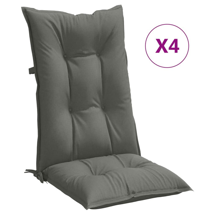 Perne scaun cu spătar înalt 4 buc. melanj gri 120x50x7cm textil WALTI