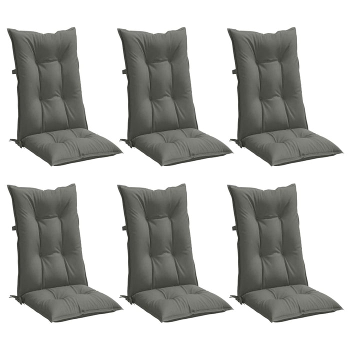 Perne scaun cu spătar înalt 6 buc. melanj gri 120x50x7cm textil WALTI