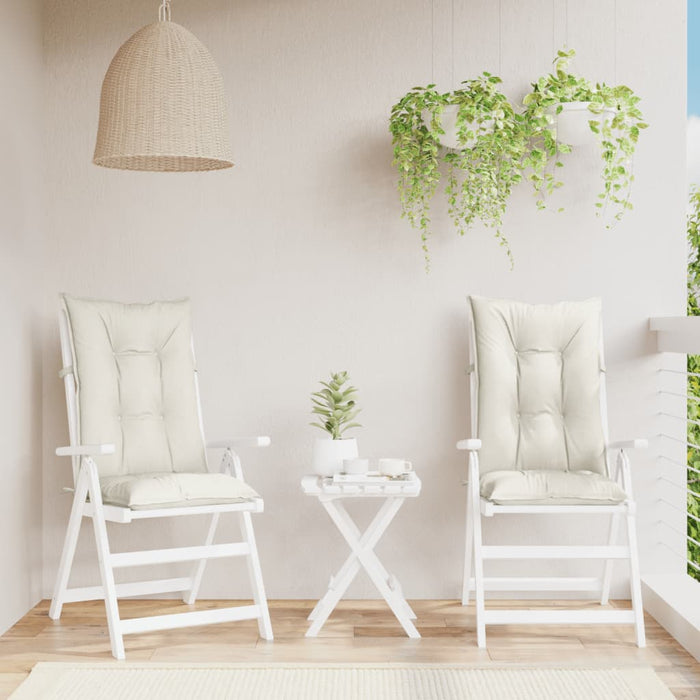 Perne scaun spătar înalt, 2 buc. melanj crem 120x50x7 cm textil WALTI
