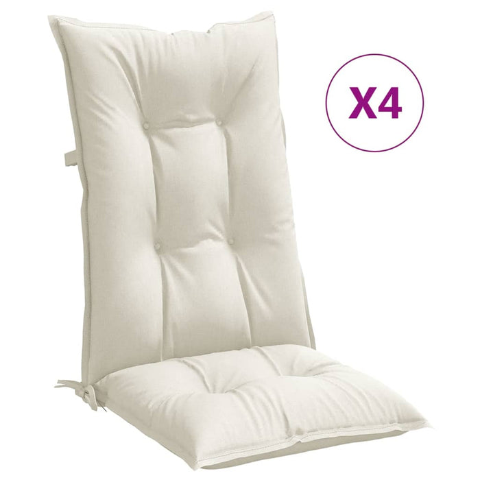Perne scaun spătar înalt, 4 buc. melanj crem 120x50x7 cm textil WALTI