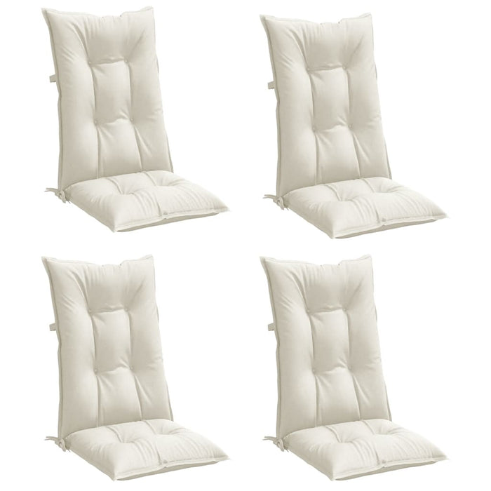Perne scaun spătar înalt, 4 buc. melanj crem 120x50x7 cm textil WALTI