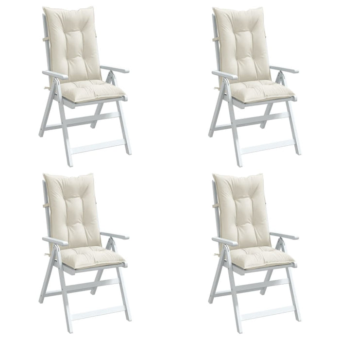 Perne scaun spătar înalt, 4 buc. melanj crem 120x50x7 cm textil WALTI
