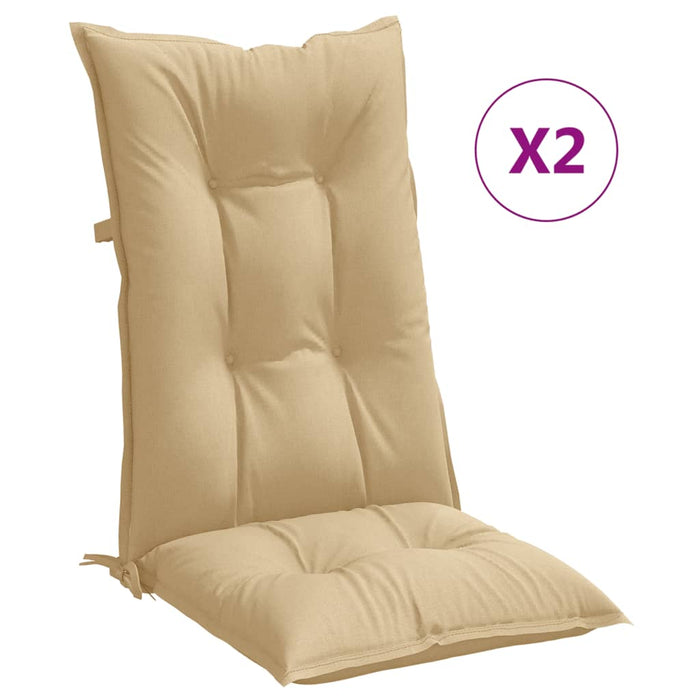 Perne scaun cu spătar înalt 2 buc. melanj bej 120x50x7cm textil WALTI