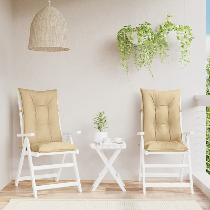 Perne scaun cu spătar înalt 2 buc. melanj bej 120x50x7cm textil WALTI