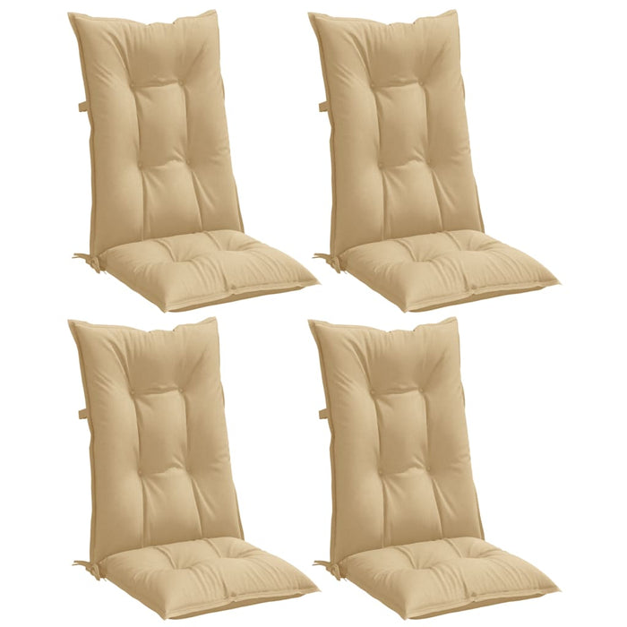 Perne scaun cu spătar înalt 4 buc. melanj bej 120x50x7cm textil WALTI