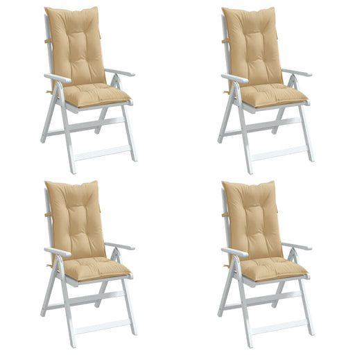 Perne scaun cu spătar înalt 4 buc. melanj bej 120x50x7cm textil - WALTI WALTI