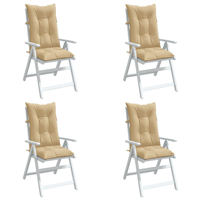 Perne scaun cu spătar înalt 4 buc. melanj bej 120x50x7cm textil WALTI