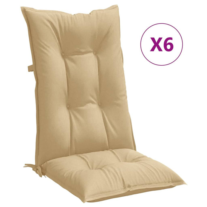 Perne scaun cu spătar înalt 6 buc. melanj bej 120x50x7cm textil WALTI
