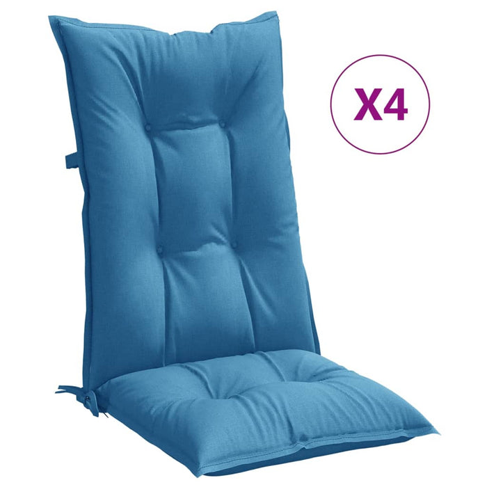 Perne scaun spătar înalt 4buc melanj albastru 120x50x7cm textil WALTI