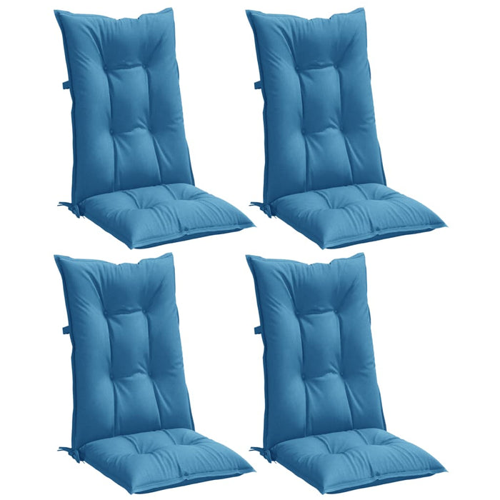 Perne scaun spătar înalt 4buc melanj albastru 120x50x7cm textil WALTI