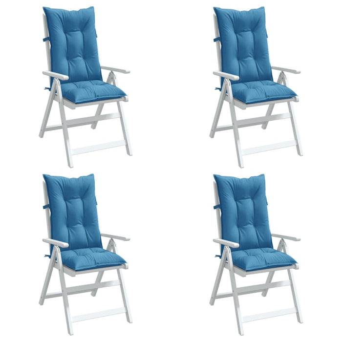 Perne scaun spătar înalt 4buc melanj albastru 120x50x7cm textil WALTI
