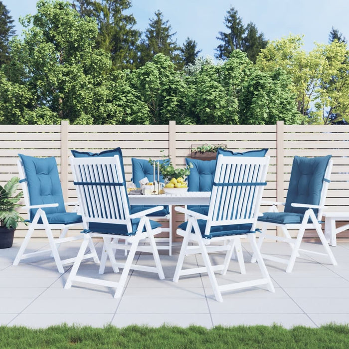 Perne scaun spătar înalt 6buc melanj albastru 120x50x7cm textil WALTI