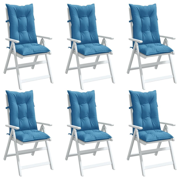 Perne scaun spătar înalt 6buc melanj albastru 120x50x7cm textil WALTI