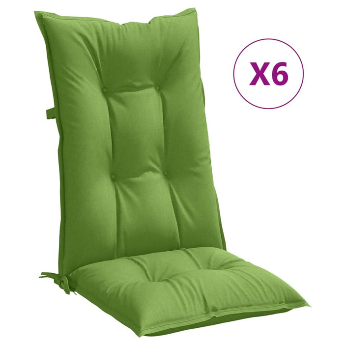 Perne scaun spătar înalt 6 buc. melanj verde 120x50x7 cm textil WALTI