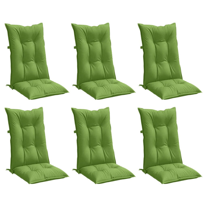 Perne scaun spătar înalt 6 buc. melanj verde 120x50x7 cm textil WALTI