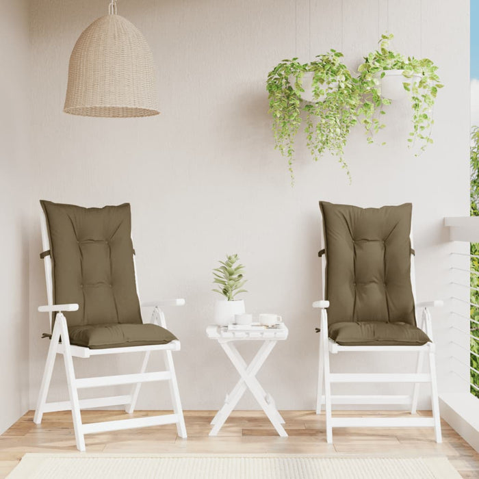 Perne scaun cu spătar înalt 2 buc. gri taupe 120x50x7 cm textil WALTI