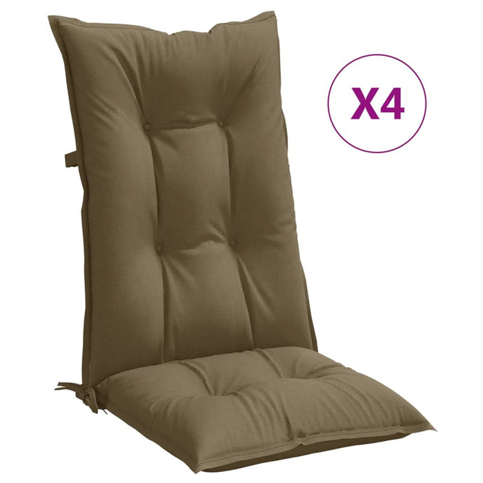 Perne scaun cu spătar înalt 4 buc. gri taupe 120x50x7 cm textil WALTI