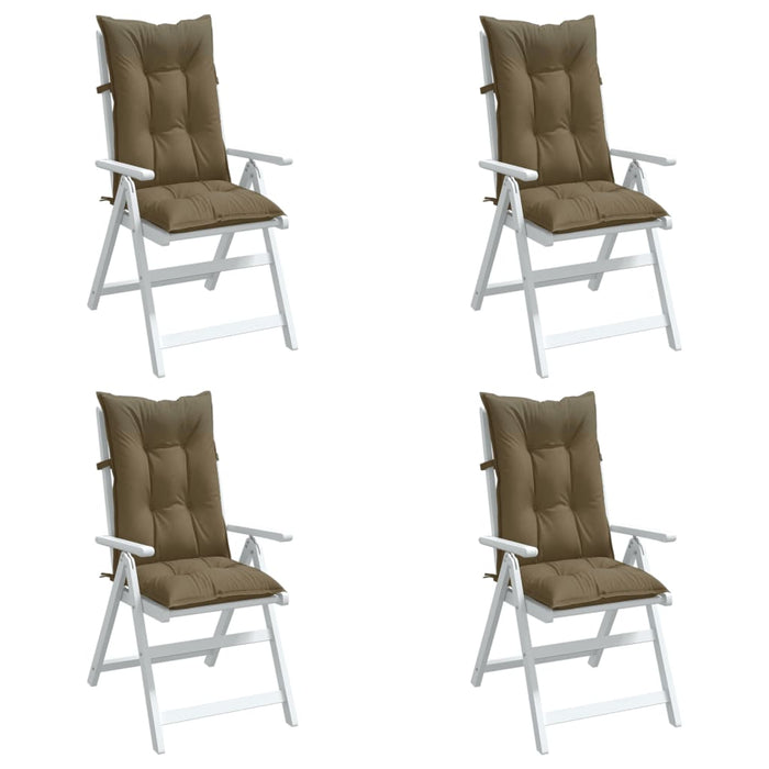 Perne scaun cu spătar înalt 4 buc. gri taupe 120x50x7 cm textil WALTI