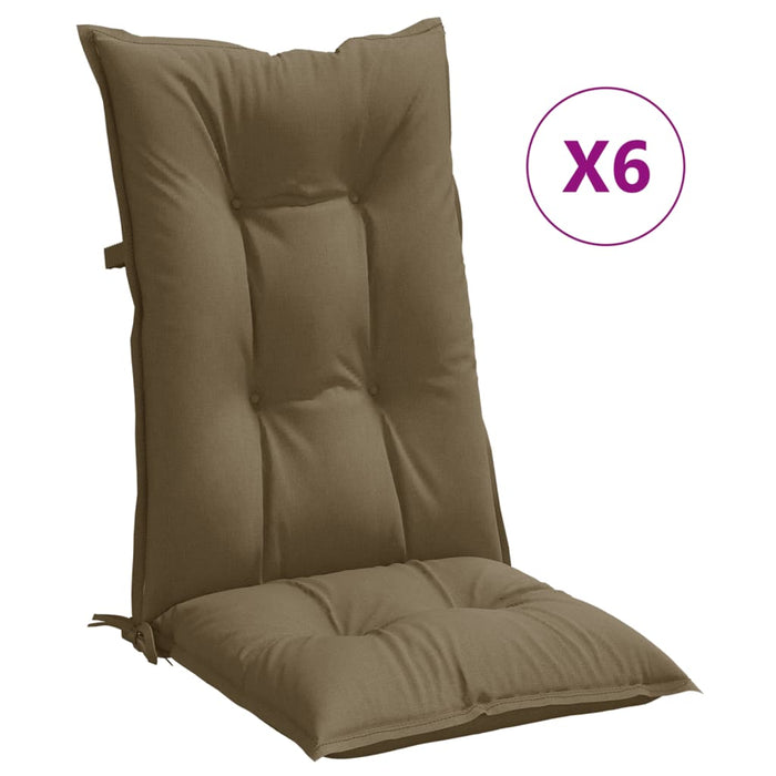 Perne scaun cu spătar înalt 6 buc. gri taupe 120x50x7 cm textil WALTI