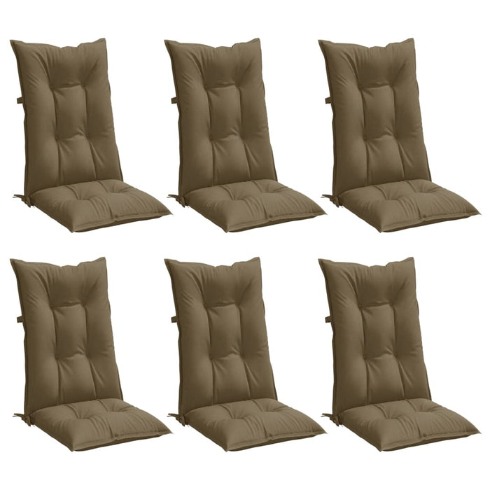 Perne scaun cu spătar înalt 6 buc. gri taupe 120x50x7 cm textil WALTI