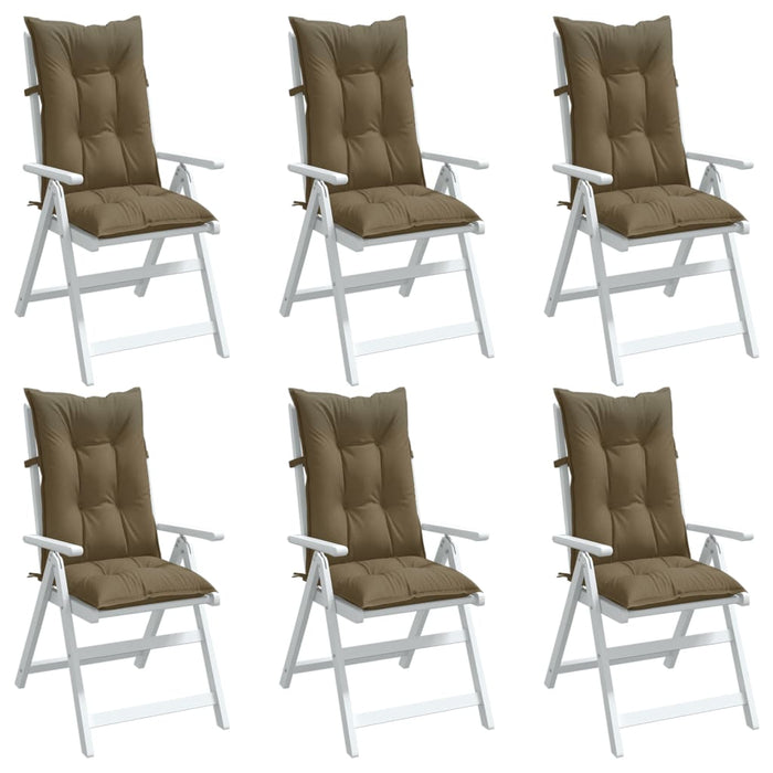 Perne scaun cu spătar înalt 6 buc. gri taupe 120x50x7 cm textil WALTI