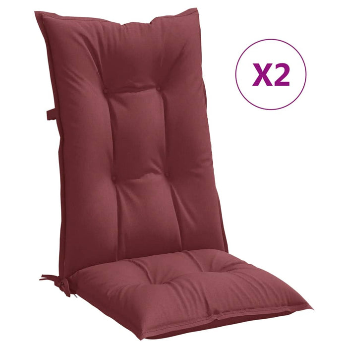 Perne scaun cu spătar înalt, 2 buc. roșu vin 120x50x7 cm textil WALTI