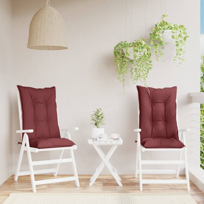 Perne scaun cu spătar înalt, 2 buc. roșu vin 120x50x7 cm textil WALTI