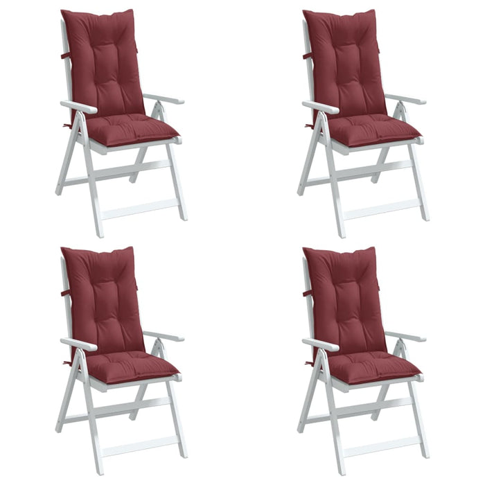 Perne scaun cu spătar înalt, 4 buc. roșu vin 120x50x7 cm textil WALTI