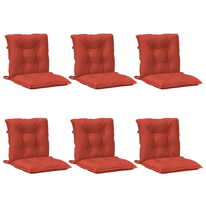 Perne scaun spătar scund 6 buc. melanj roșu 100x50x7 cm textil WALTI