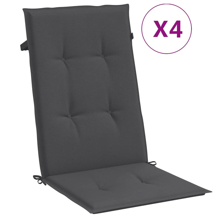 Perne scaun cu spătar înalt, 4 buc. antracit 120x50x4 cm textil WALTI