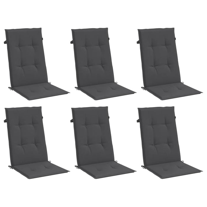 Perne scaun cu spătar înalt, 6 buc. antracit 120x50x4 cm textil WALTI