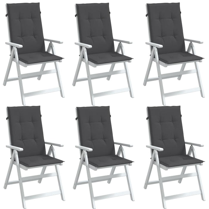 Perne scaun cu spătar înalt, 6 buc. antracit 120x50x4 cm textil WALTI