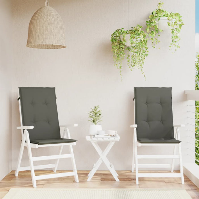 Perne scaun cu spătar înalt 2 buc. melanj gri 120x50x4cm textil WALTI