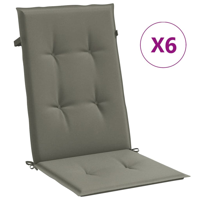 Perne scaun cu spătar înalt 6 buc. melanj gri 120x50x4cm textil WALTI