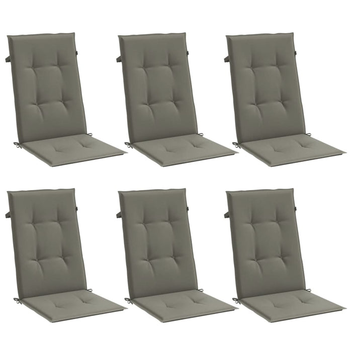 Perne scaun cu spătar înalt 6 buc. melanj gri 120x50x4cm textil WALTI