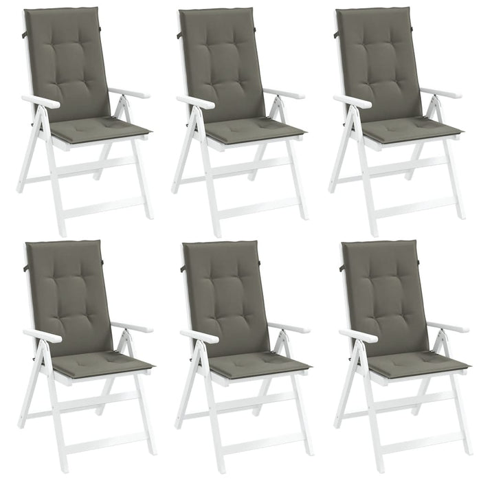 Perne scaun cu spătar înalt 6 buc. melanj gri 120x50x4cm textil WALTI