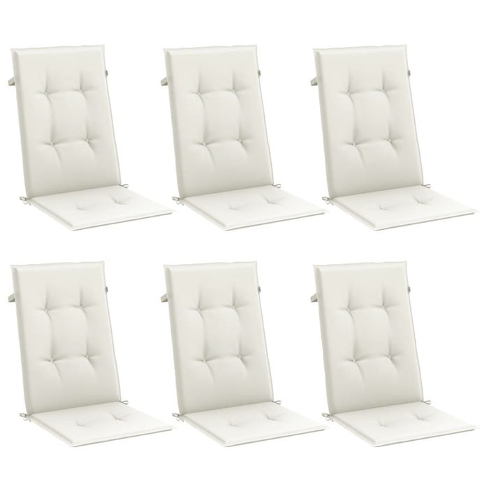 Perne scaun spătar înalt, 6 buc. melanj crem 120x50x4 cm textil WALTI