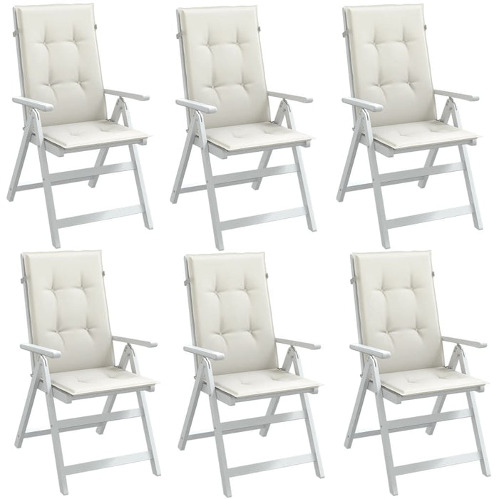 Perne scaun spătar înalt, 6 buc. melanj crem 120x50x4 cm textil WALTI