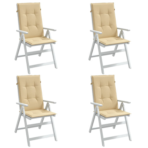 Perne scaun cu spătar înalt 4 buc. melanj bej 120x50x4cm textil - WALTI WALTI
