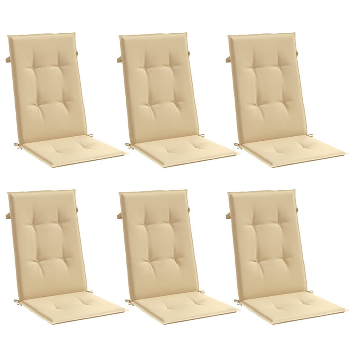 Perne scaun cu spătar înalt 6 buc. melanj bej 120x50x4cm textil WALTI