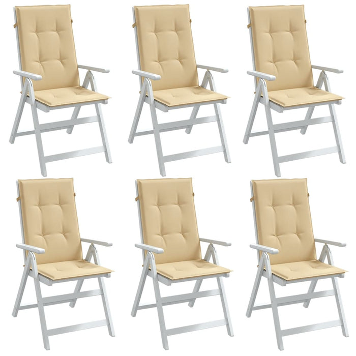 Perne scaun cu spătar înalt 6 buc. melanj bej 120x50x4cm textil WALTI