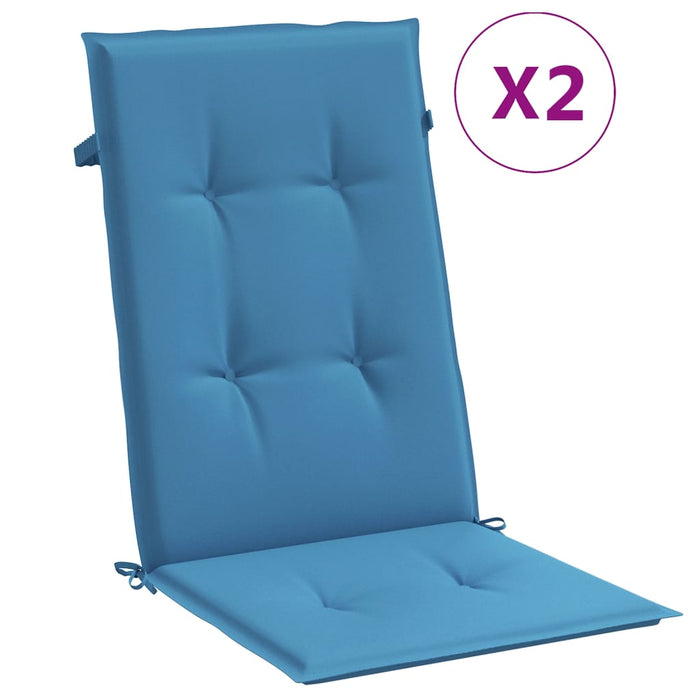 Perne scaun spătar înalt 2buc melanj albastru 120x50x4cm textil WALTI