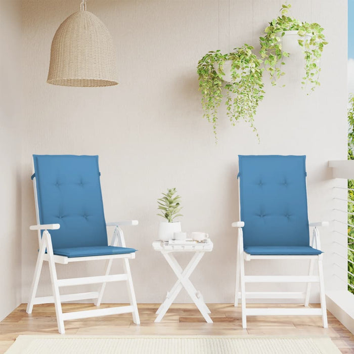 Perne scaun spătar înalt 2buc melanj albastru 120x50x4cm textil WALTI